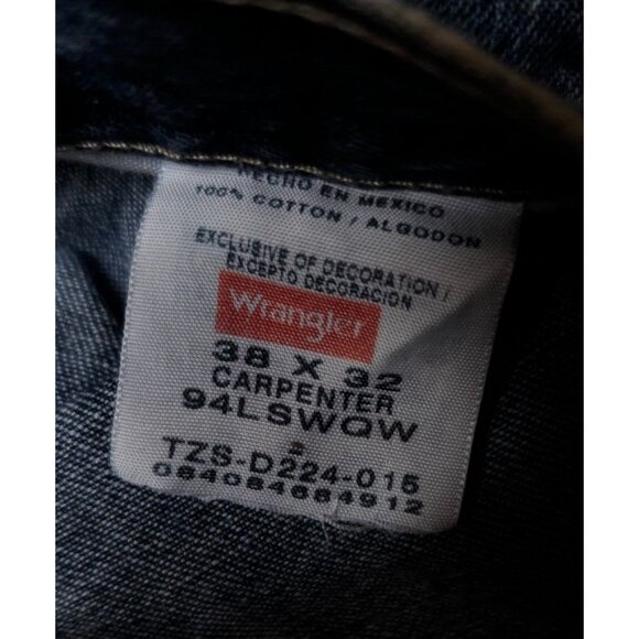 Wrangler 38x32 Relaxed Fit Baggy Medium Wash Straight Carpenter Jeans 94LSWQW - Picture 12 of 14